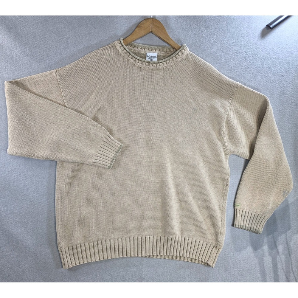 Columbia Gorpcore Earthy Crewneck Sweater XXL Cotton Granola Grandpacore Tan